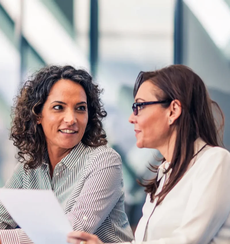 Two women in a meeting
