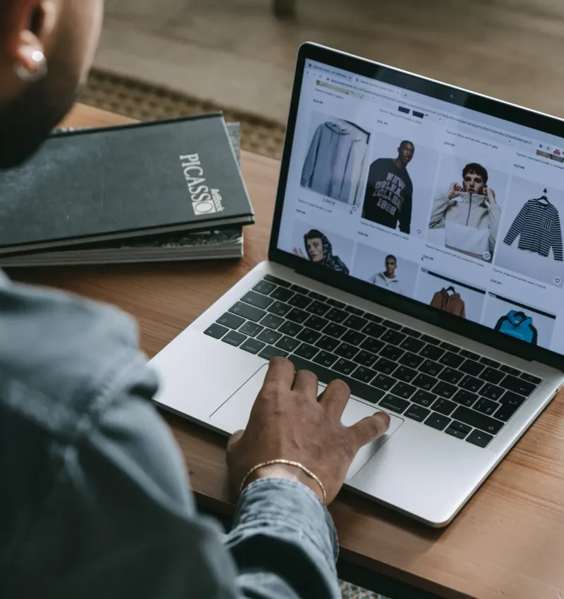 Man shopping online